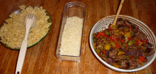 Irene-SausageAndPeppersOverPastaWithParmesan