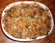 Evan-BeefStroganoffCasseroleWithHotFudgeHoldTheHotFudge